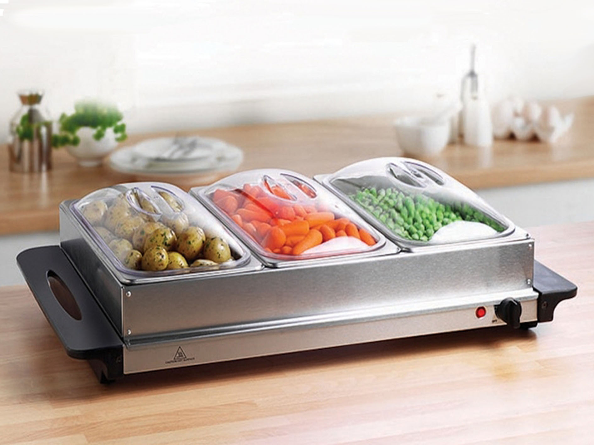 Kingavon Hot Buffet Server and Warming Tray 3Pan Stainless Steel eBay